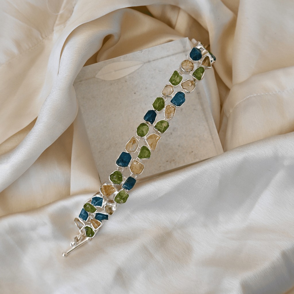 Rough stone Semi precious stone bracelet