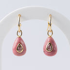 Rhodochrosite Semi Precious stone Pretty woman earrings - Symbol of love - Terciany 