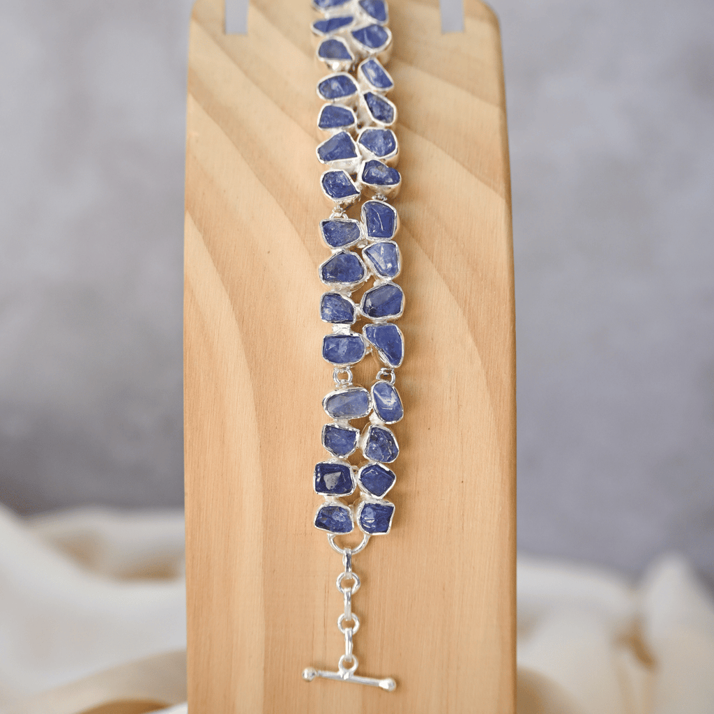 Tanzanite semi Precious stone double row bracelet