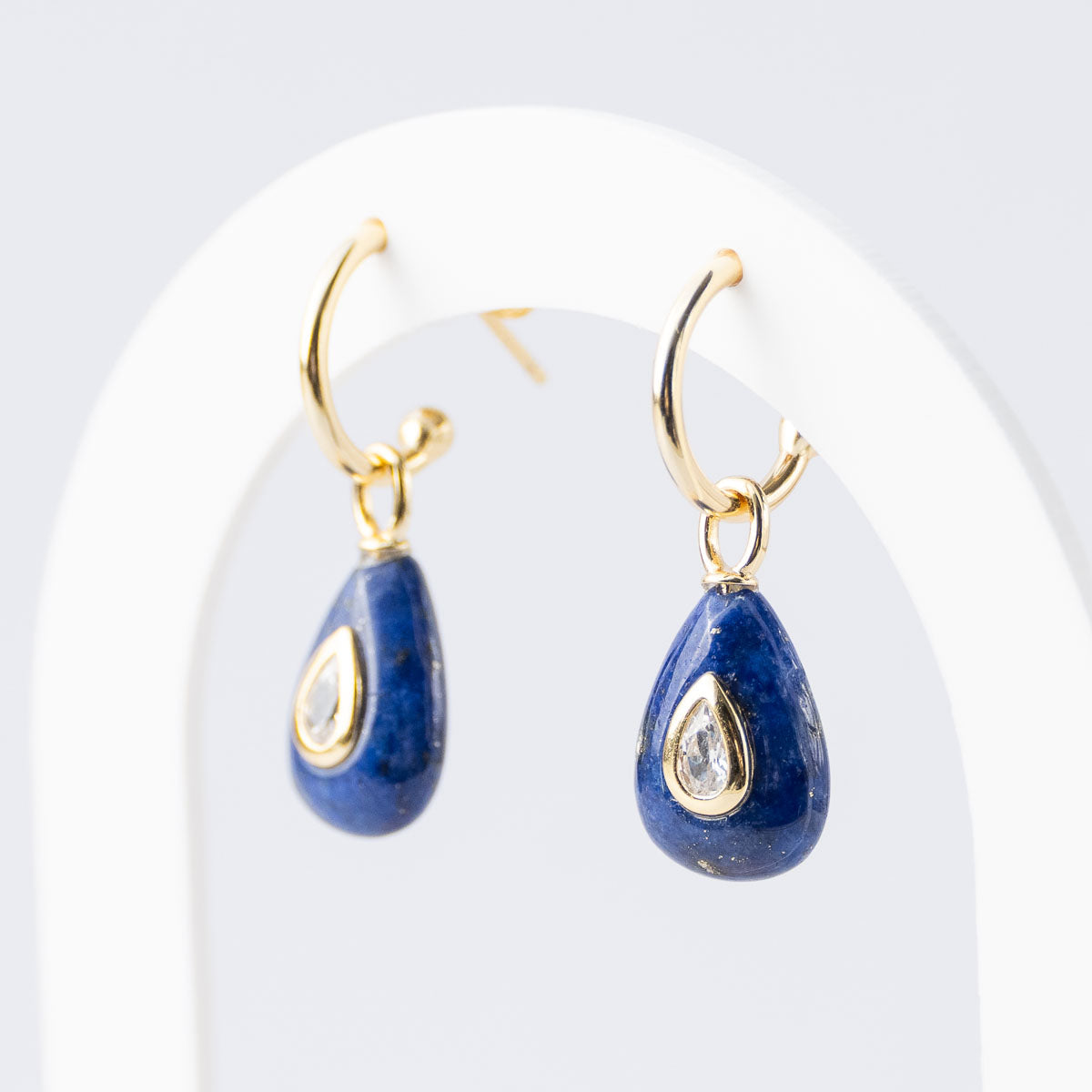 Lapis lazuli Semi Precious stone Pretty woman earrings - Symbol of Wisdom