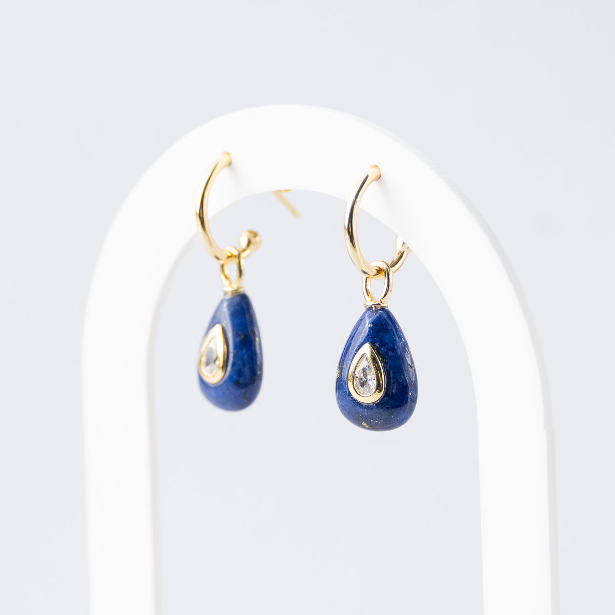 Lapis lazuli Semi Precious stone Pretty woman earrings - Symbol of Wisdom