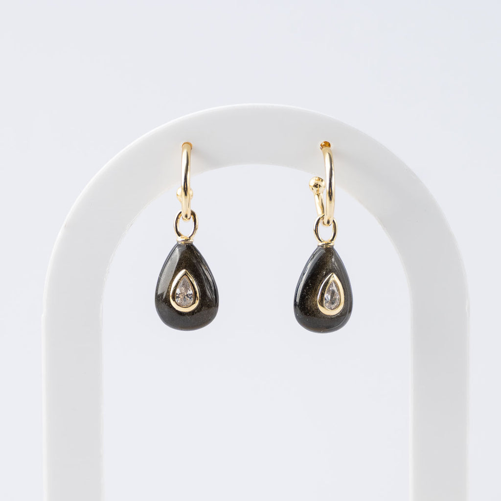 Golden Obsidian Semi Precious stone pretty woman earrings - Symbol of Protection