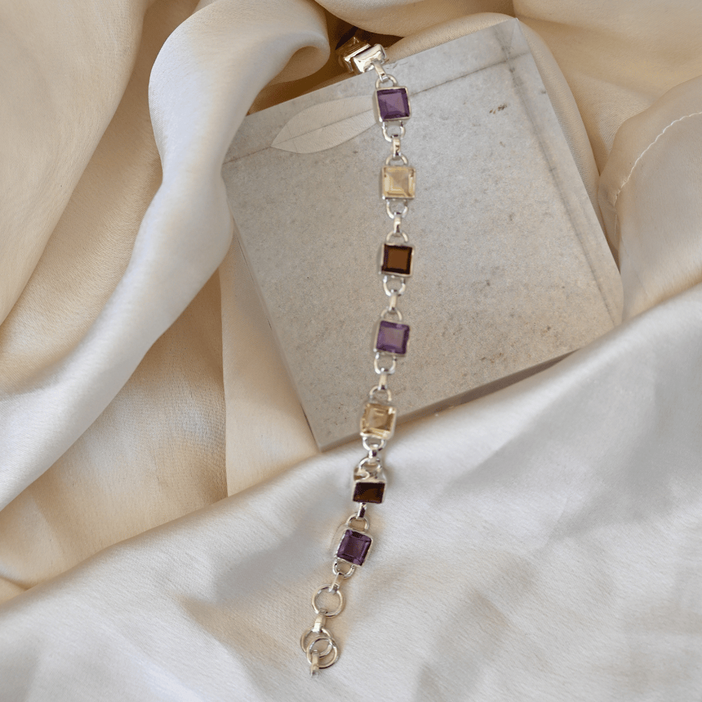 Square Semi precious stone mix bracelet - Terciany 