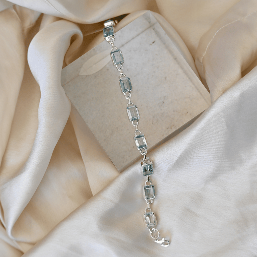 Blue Topaz rectangular bracelet