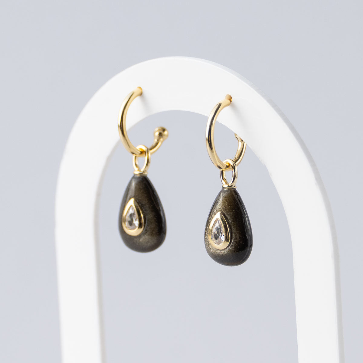 Golden Obsidian Semi Precious stone pretty woman earrings - Symbol of Protection