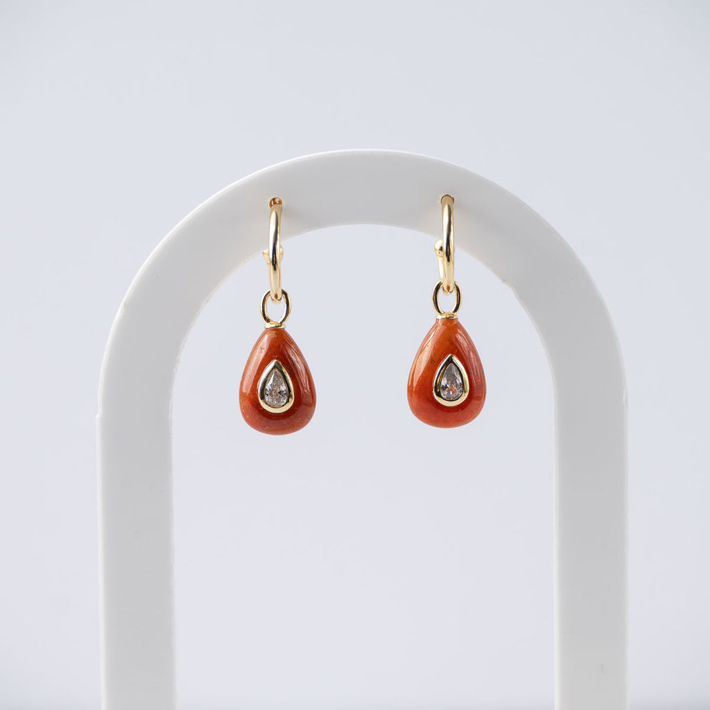 Red agate pretty woman earrings - Symbol of Strength