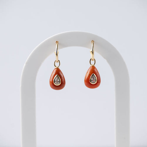 Red agate pretty woman earrings - Symbol of Strength - Terciany 