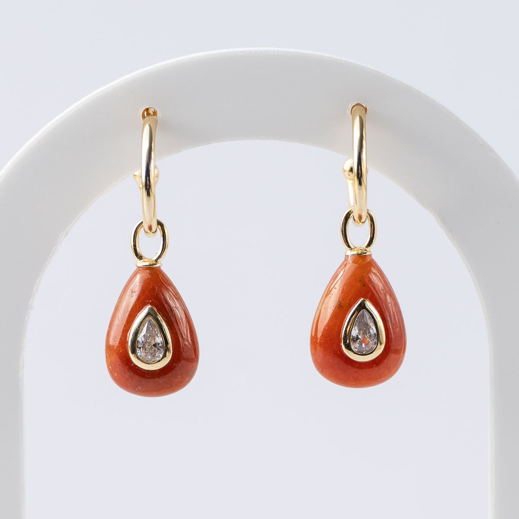 Red agate pretty woman earrings - Symbol of Strength