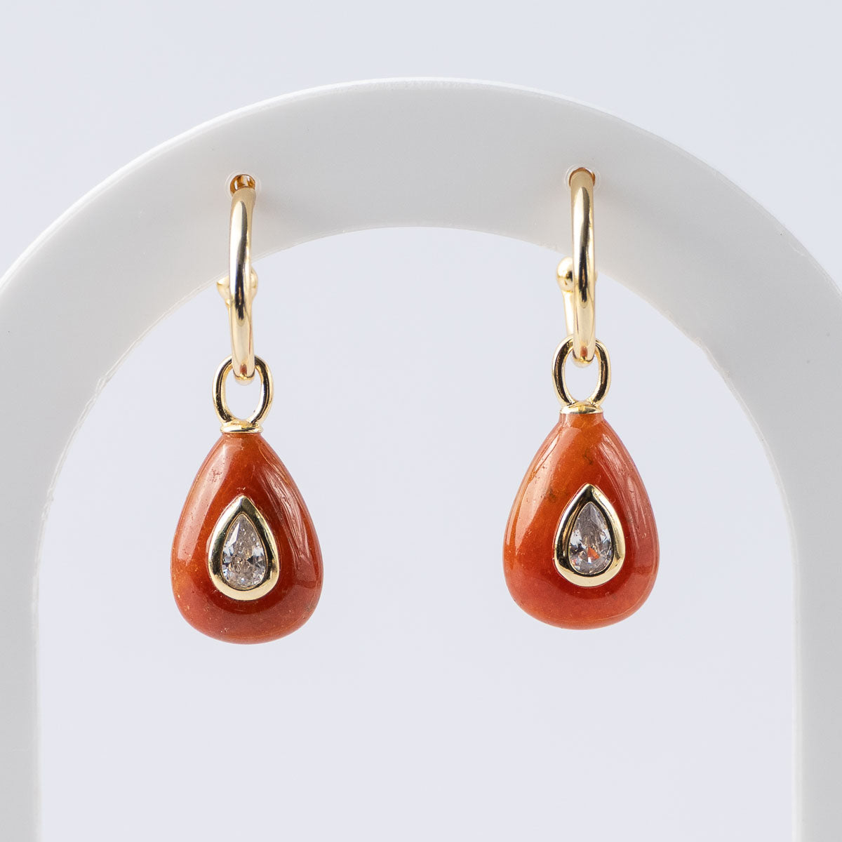 Red agate pretty woman earrings - Symbol of Strength