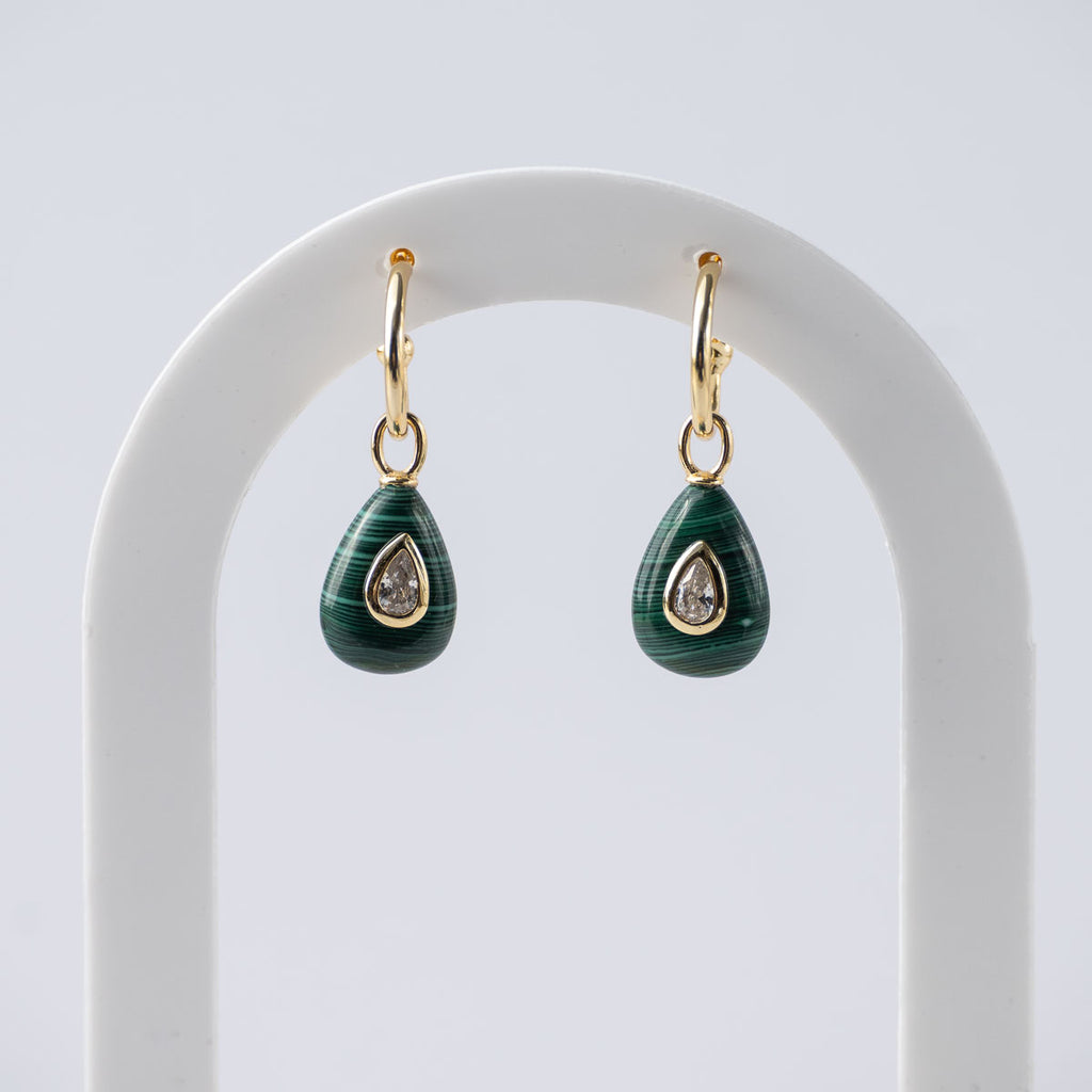 Malachite Semi Precious stone Pretty woman earrings - Symbol of Transformation
