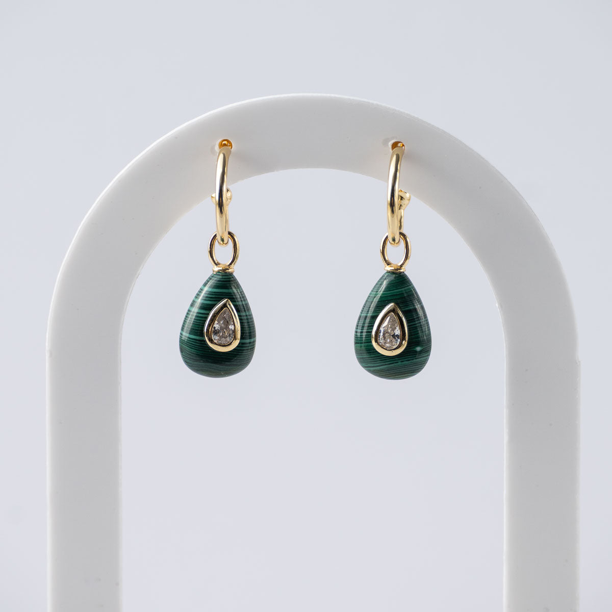 Malachite Semi Precious stone Pretty woman earrings - Symbol of Transformation