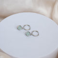 Natural Calcedony stone drop huggy earrings - Terciany 