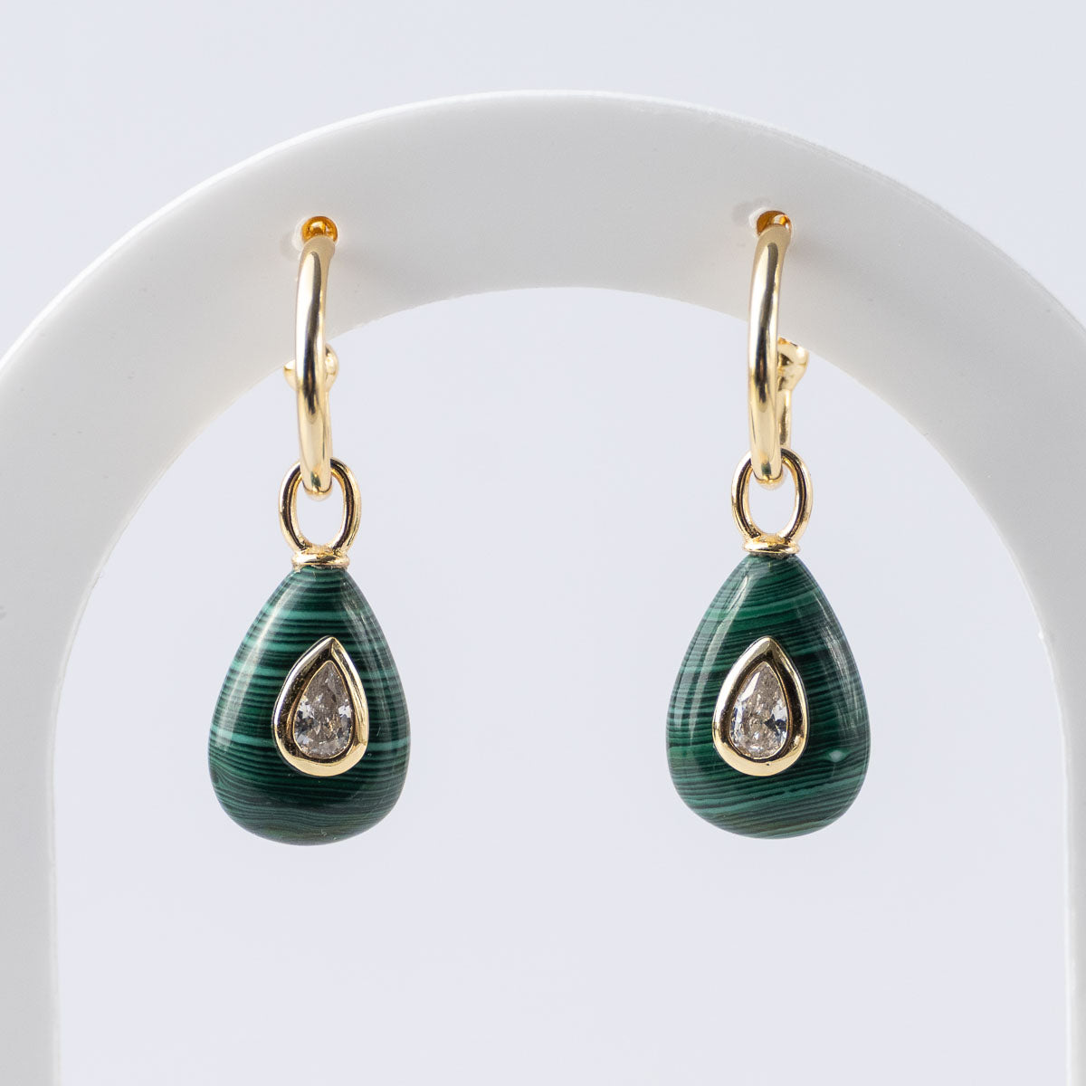 Malachite Semi Precious stone Pretty woman earrings - Symbol of Transformation