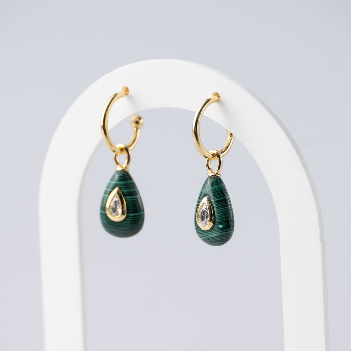 Malachite Semi Precious stone Pretty woman earrings - Symbol of Transformation