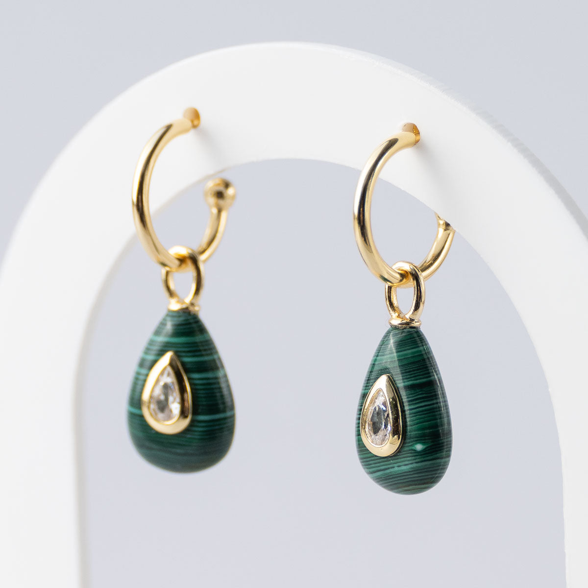 Malachite Semi Precious stone Pretty woman earrings - Symbol of Transformation