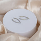 V Shaped Huggy earrings with Zirconia Pave - Terciany 