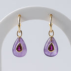 Amethyst Semi Precious Stone pretty woman earrings - Symbol of Serenity - Terciany 