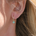 Comfy Gold Huggys With Amazonite Charms - Terciany 