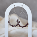 Garnet dangly drop teardrop shaped earrings - Terciany 