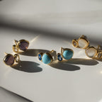 Turquoise Simile Mineral Teardrop Stud Earrings - Terciany 