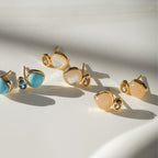 Mother of Pearl Mineral Teardrop Stud Earrings - Terciany 