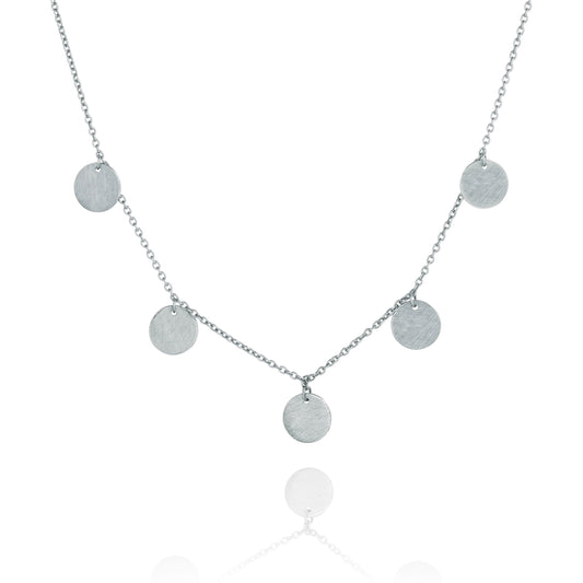 Five Disk Silver Necklace