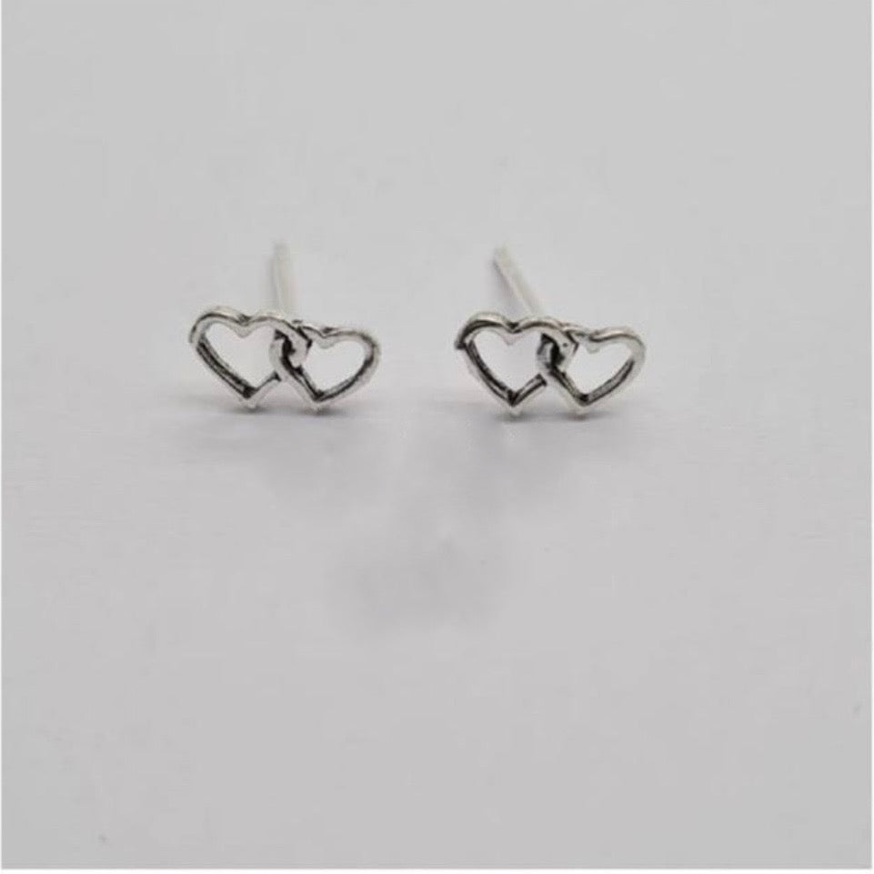 Double heart studs