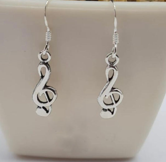 Music notes hanging earrings