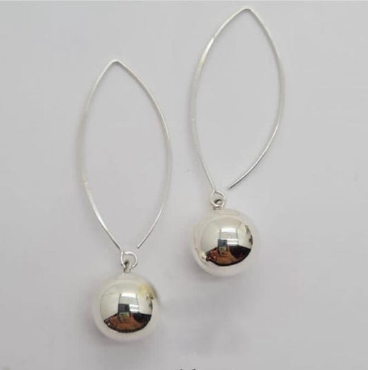 12 mm Hanging Ball Earrings