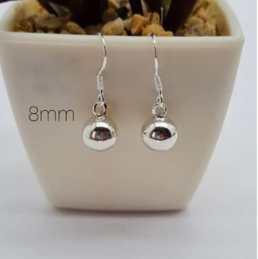 8 mm Ball Hanging Earrings