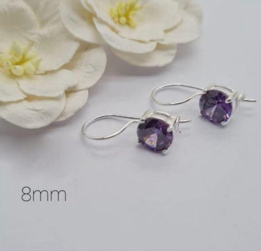 Purple cubic zirconia earring