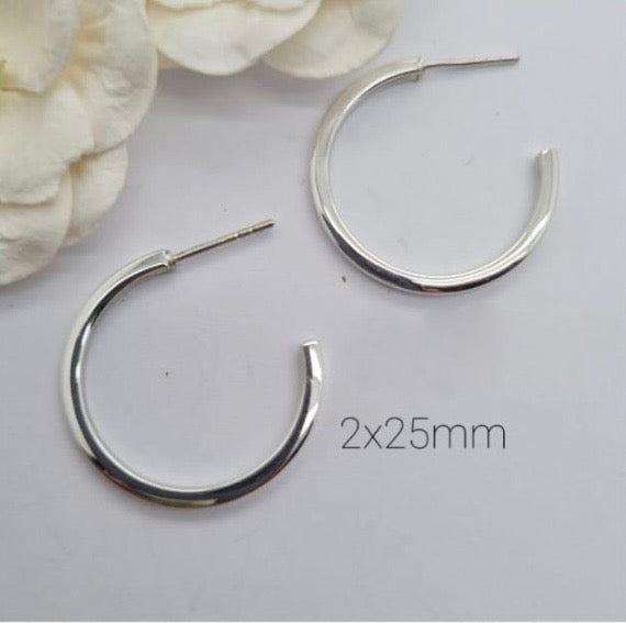 25 mm Round Hoop Earrings