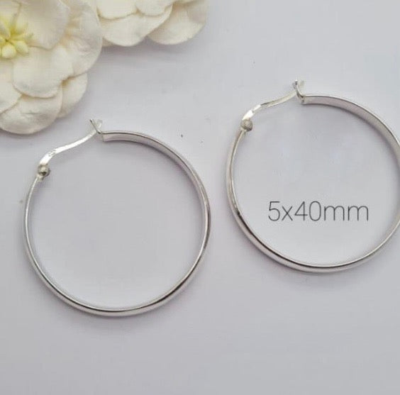 40 mm Clip Lock Hoop Earrings - Terciany 