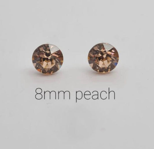 8 mm Peach Stud Earrings
