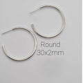 Round 30X2mm Hoop Earrings - Terciany 