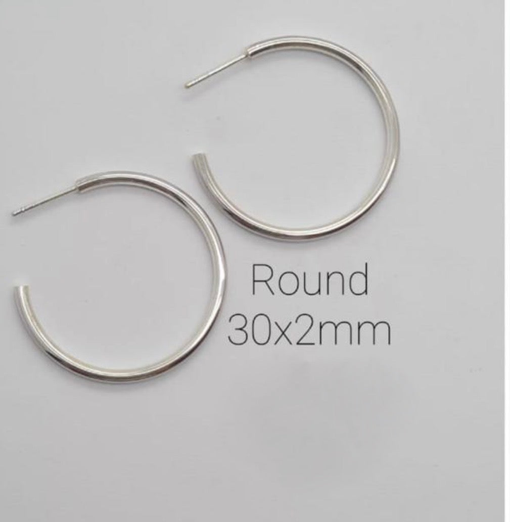 Round 30X2Mm Hoop Earrings