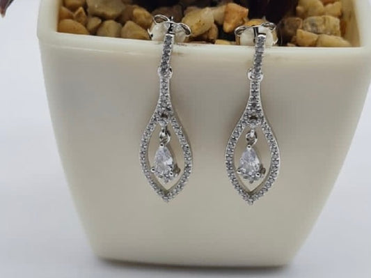 Diamond shaped drop earrings