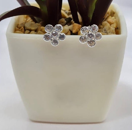 Sterling silver flower stud