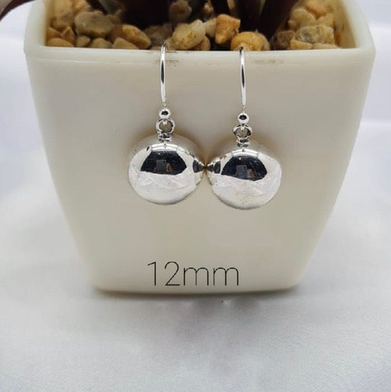 14Mm Flat Dome Drop Earrings