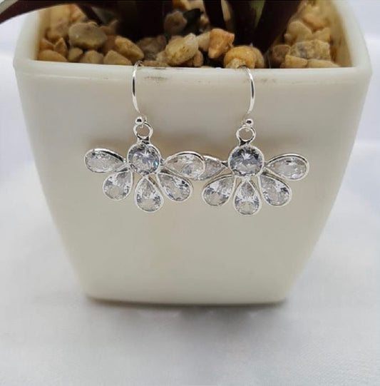 Sunshine crystal flower drop earrings