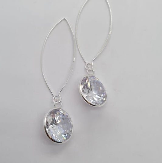 14 mm round cubic zirconia crystals in hoops