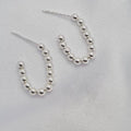 Oval Ball Hoop Earrings - Terciany 