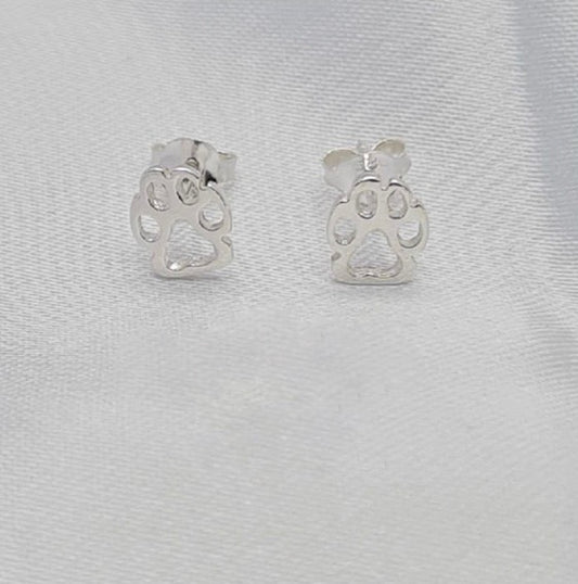Sterling silver open paw studs