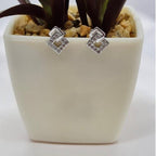 Double Square Cubic Zirconia Pavé Studs - Terciany 