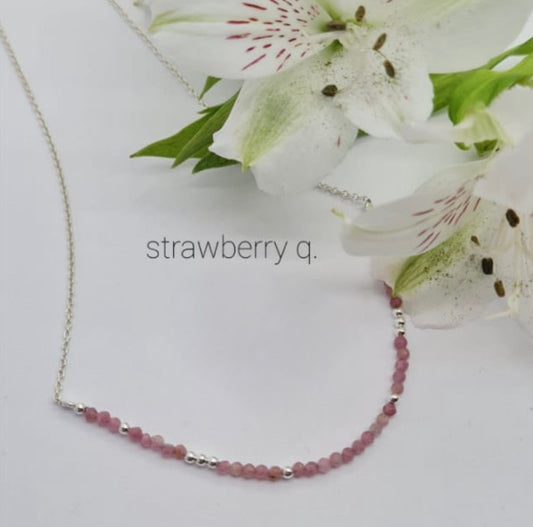 Strawberry Q semi precious stone necklace