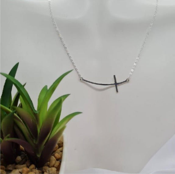 Modern cross necklace