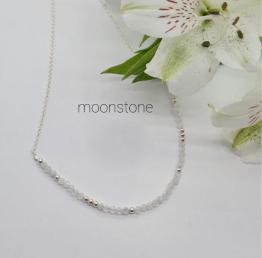 Moonstone semi precious stone necklace