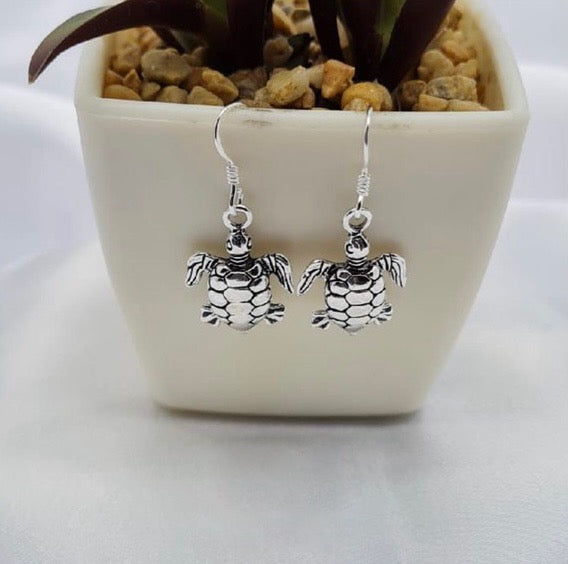 Turtle drop earrings