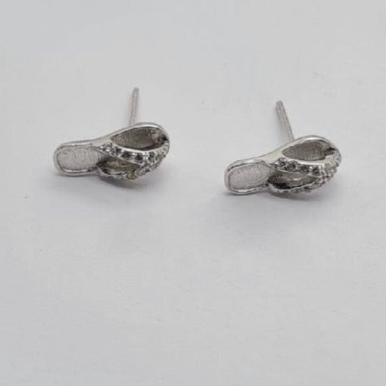 Sterling Silver Flip Flop Stud Earrings