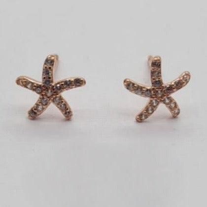 Rose Gold Starfish Stud Earrings